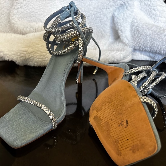 Elegant Blue Strappy Women's Heels - Picture 5 of 5